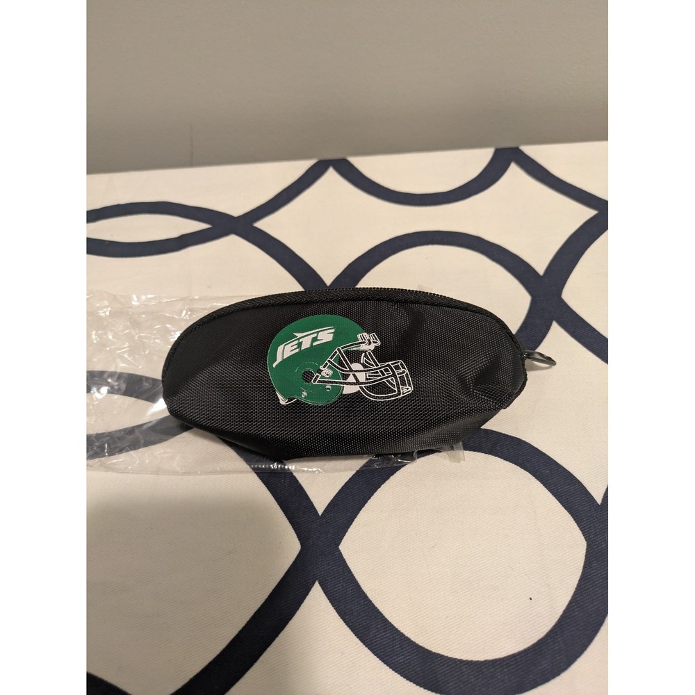 New York Jets Sunglasses Case Soft Zipper Pouch with Clip Black NFL Eyewear Bag